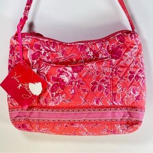 Vera Bradley Molly Hope Toile Hand Bag Purse Roses Pink Salmon